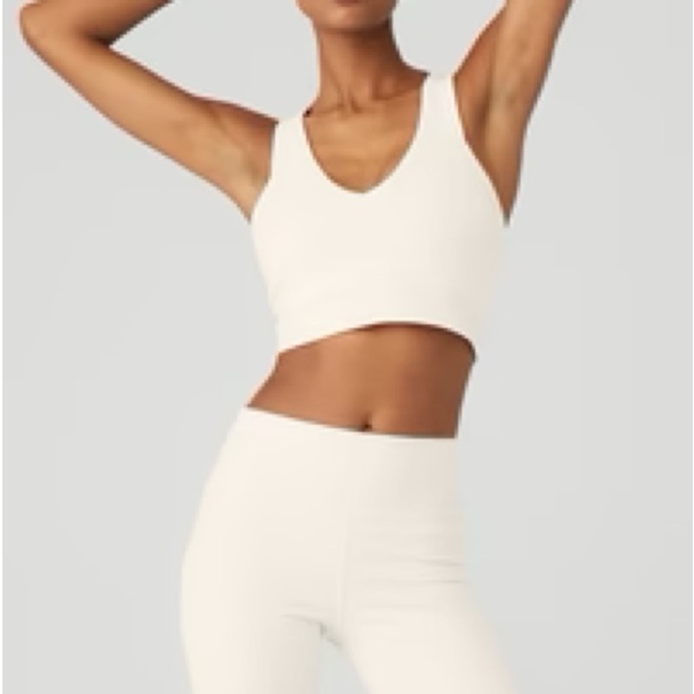 Alo Yoga Airbrush Real Bra Tank in Ivory Size Small